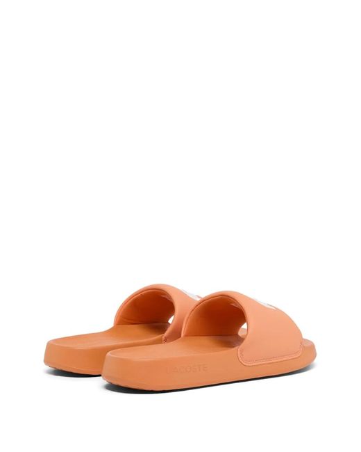 Lacoste Pink Serve Crocodile-Embossed Slides for men