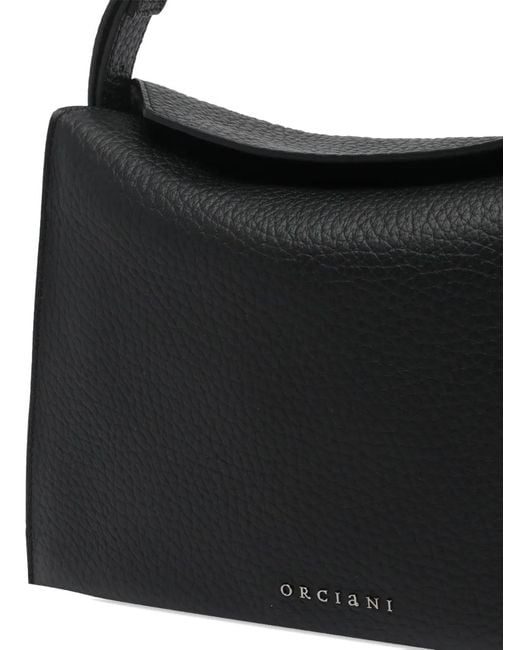 Orciani Black Small Trinity Leather Shoulder Bag