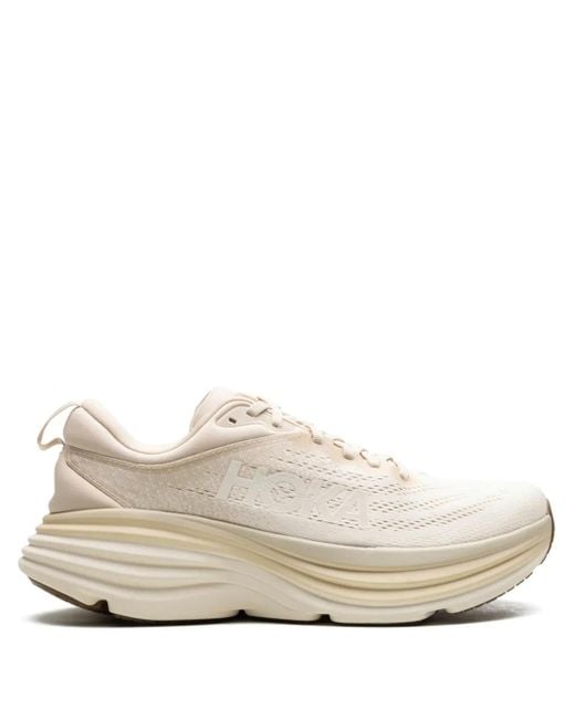 Hoka One One White Bondi 8 "Shifting Sand/Vanilla" Sneakers for men