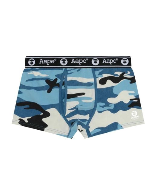 Aape By A Bathing Ape Boxershorts Met Camouflageprint En Logo in het Blue voor heren