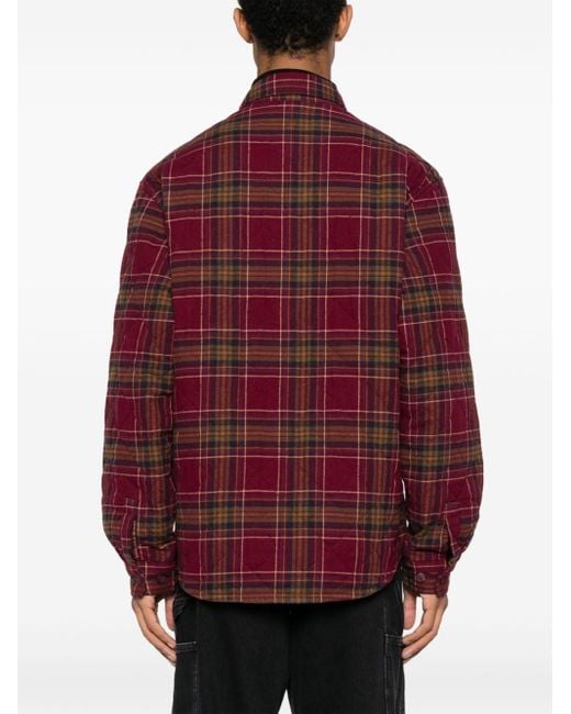Carhartt Red Wiles Plaid-check Quilted Shirt Jacket for men