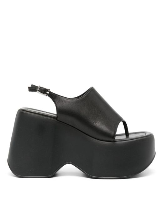 Vic Matié Black Leather Platform Sandals