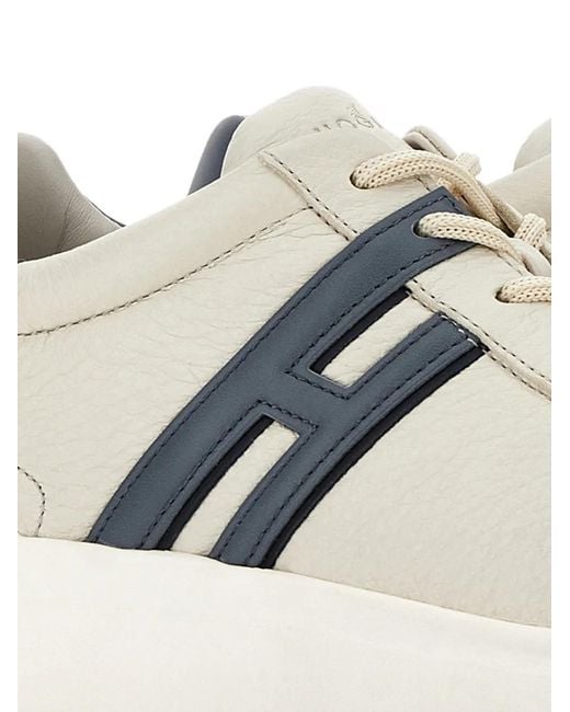 Hogan White H580 Leather Low-Top Sneakers for men