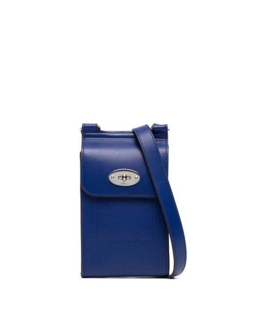 Mulberry Mini Antony Leather Messenger Bag in Blue Lyst