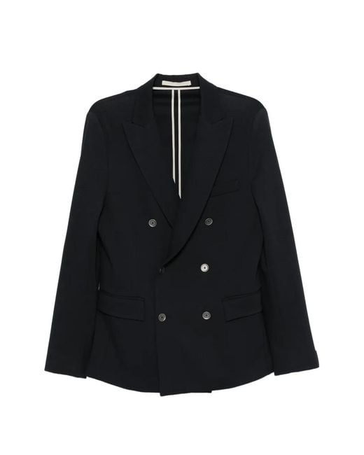Paolo Pecora Black Double-Breasted Jacket for men