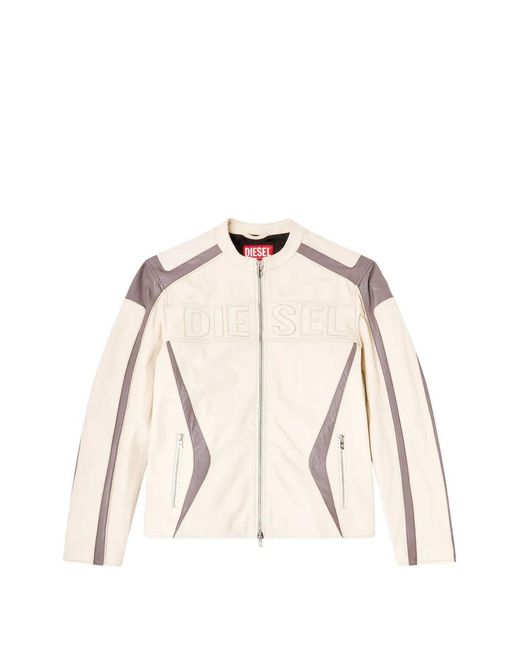 DIESEL Natural L-Adam Leather Jacket for men