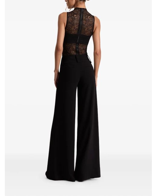 Alice + Olivia Black Nichol Floral-Lace Bodysuit