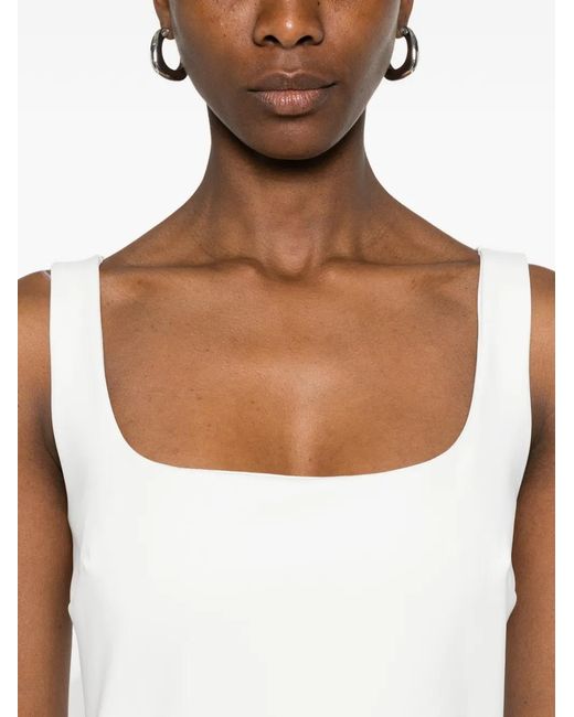 La Petite Robe Di Chiara Boni White Gilia Square-Neck Midi Dress