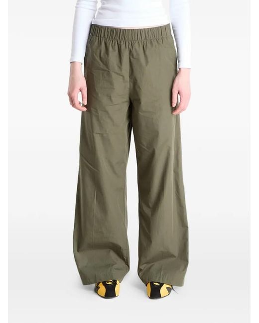 Calvin Klein Green Poplin Ewaist Pull O Elasticated Trousers