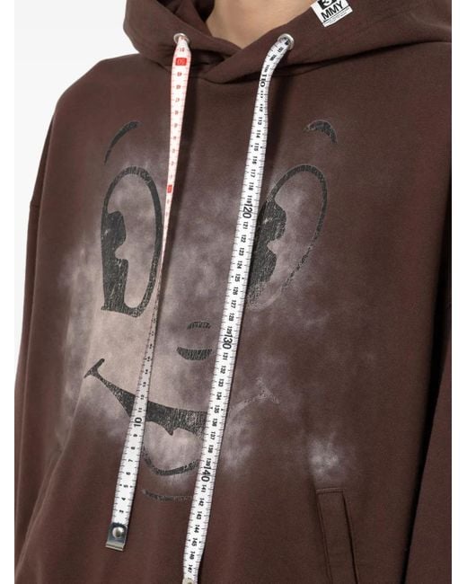 Maison Mihara Yasuhiro Brown Happy Face-Print Hoodie