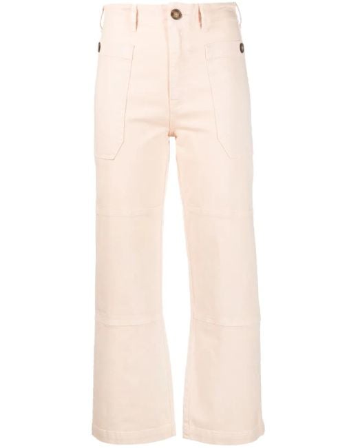 FRAME Natural Straight-Leg Utility Trousers