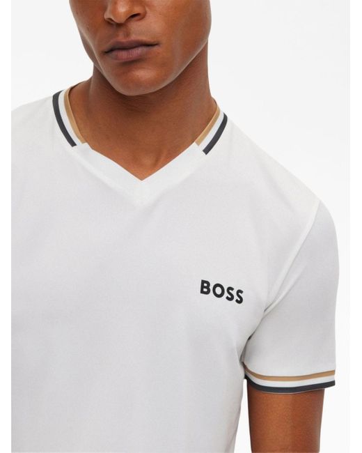 T-shirt con stampa x Matteo Berrettini di Boss in White da Uomo