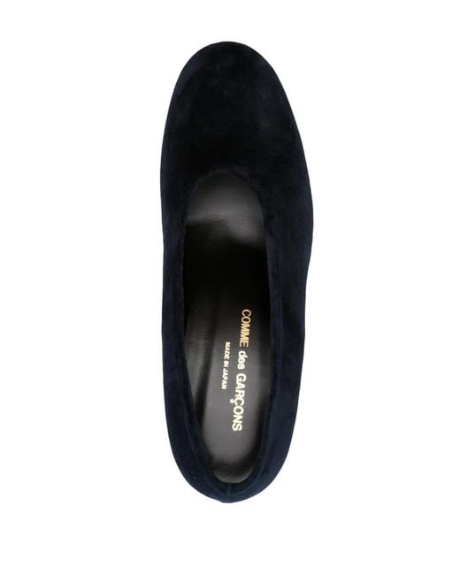 Comme des Garçons Black Velvet Round-Toe Pumps With Covered Heel