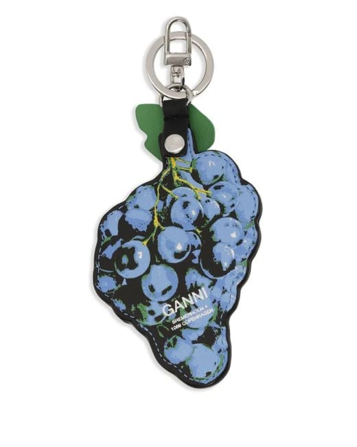 Ganni Blue Logo Keyring