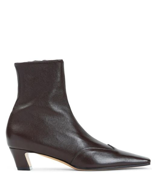 Khaite Brown Nevada Stretch Ankle Boots