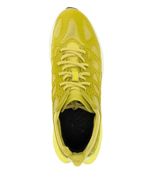 Hoka One One Yellow Mach X Caged Sneakers
