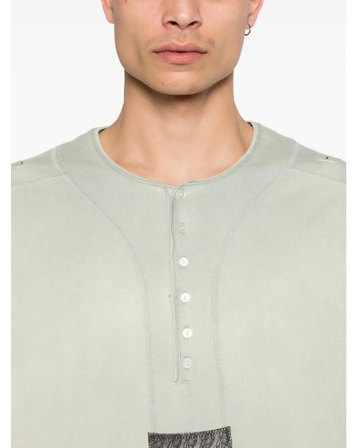Kiko Kostadinov Green Sargo Long-Sleeve Henley T-Shirt for men