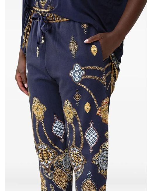 Camilla Broek Met Print in het Blue