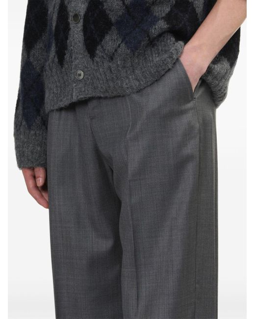 Our Legacy Gray Pleat-Detail Trousers for men