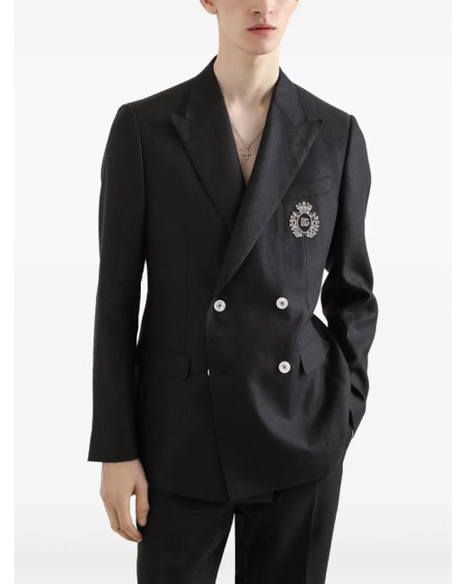 Blazer À Patch Monogramme Dolce & Gabbana pour homme en coloris Black