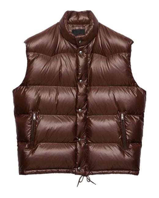 メンズ Prada キルティング ベスト Brown