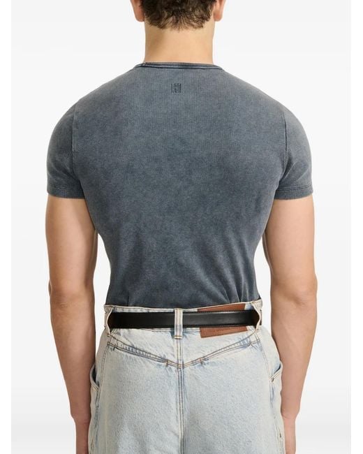 Louis-Gabriel Nouchi Blue Asymmetric-Cutout Ribbed T-Shirt