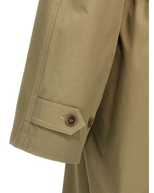 Balenciaga Natural V-Neck Belted Cotton Trench Coat