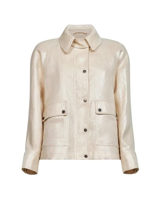 Brunello Cucinelli Natural Buttoned Jacket