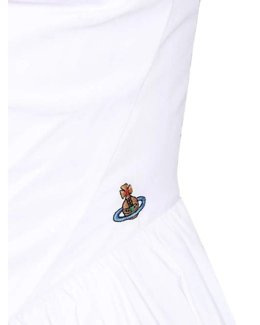 Vivienne Westwood White Sunday Gathered Midi Dress