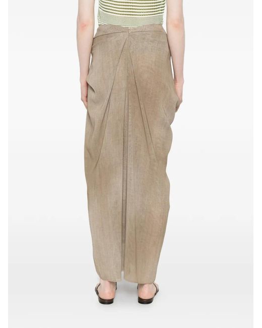Ermanno Scervino Natural Knotted Draped Maxi Skirt