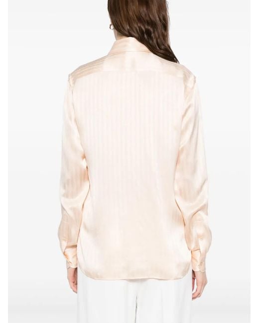 Tom Ford Natural Chemise À Boutonnière Sur Le Devant