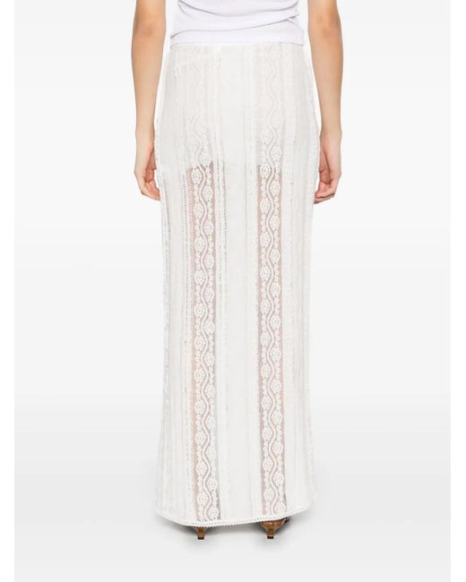 Charo Ruiz White Apate Long Skirt