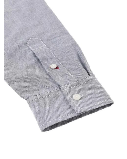 Evisu Gray Seagull-Print Button-Down Shirt for men