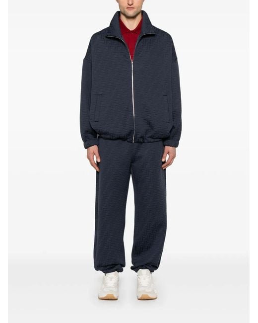 Fendi Blue Ff-Embossed Sweatpants for men