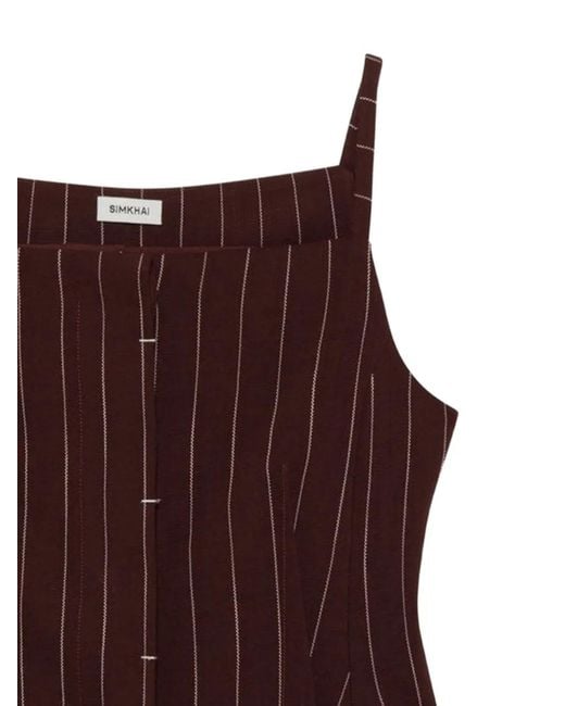 Jonathan Simkhai Purple Striped-Pattern Top