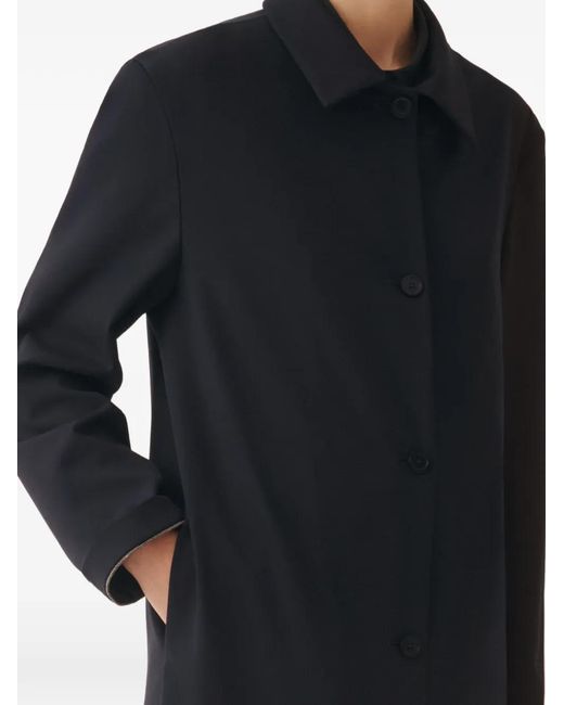 Fabiana Filippi Black Polyester Viscose Elastane Coat