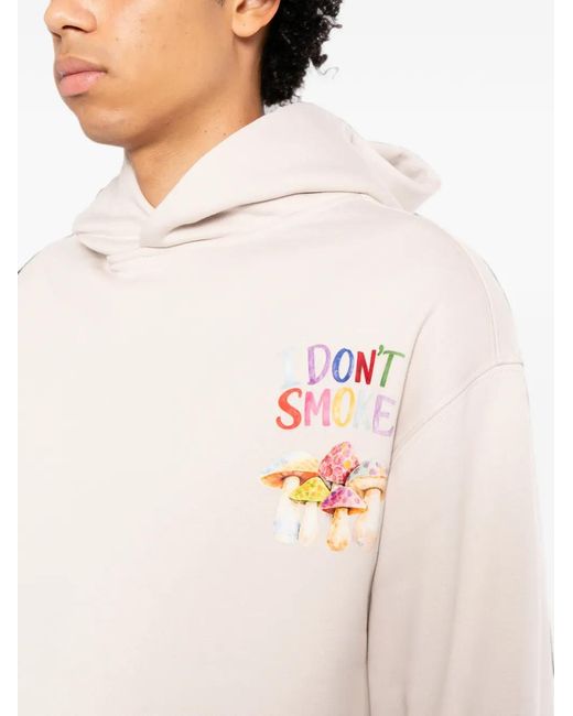 Melt White Graphic-Print Hoodie for men