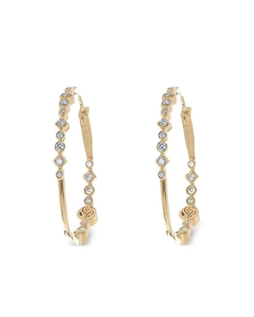 Pendientes de aro en oro amarillo de 14 ct con diamantes Loree Rodkin de color Metallic