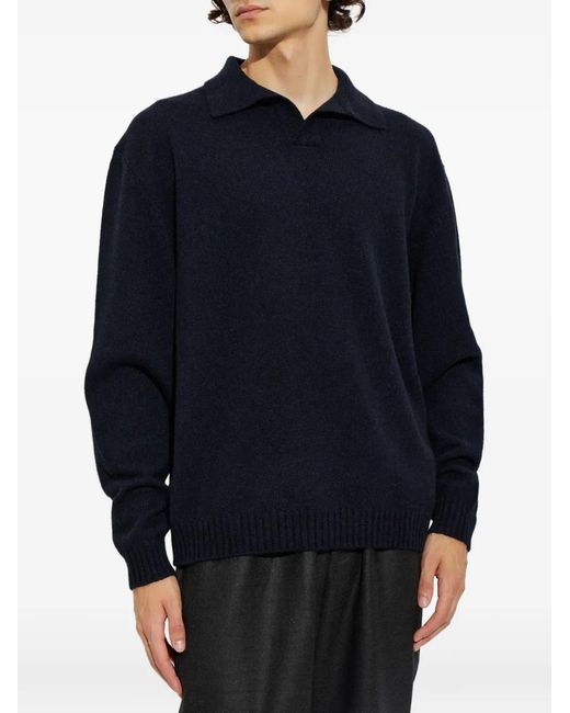 Sease Blue Split-Neck Sweater for men