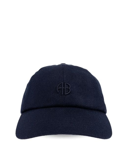 Anine Bing Blue Logo-Detail Baseball Cap
