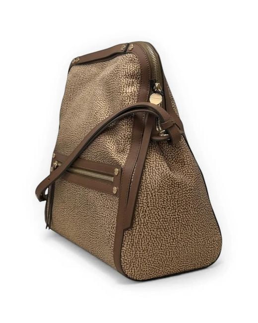 Borbonese Brown Zip Hobo Shoulder Bag