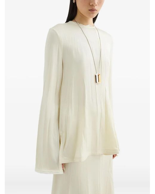Jil Sander White Satin Blouse
