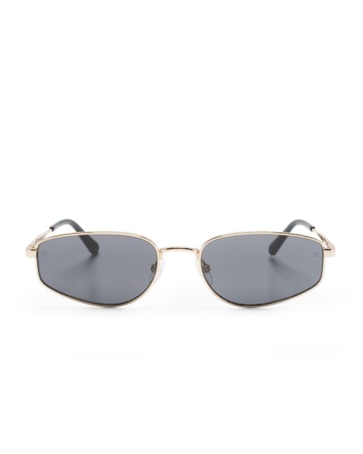 Chiara Ferragni Gray Logo-engraved Oval-frame Sunglasses