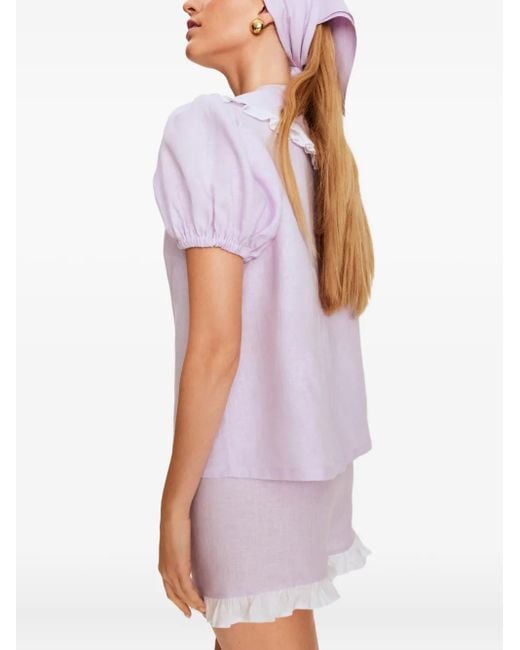 Pantalones Cortos Con Dobladillo De Volantes Sleeper de color Purple