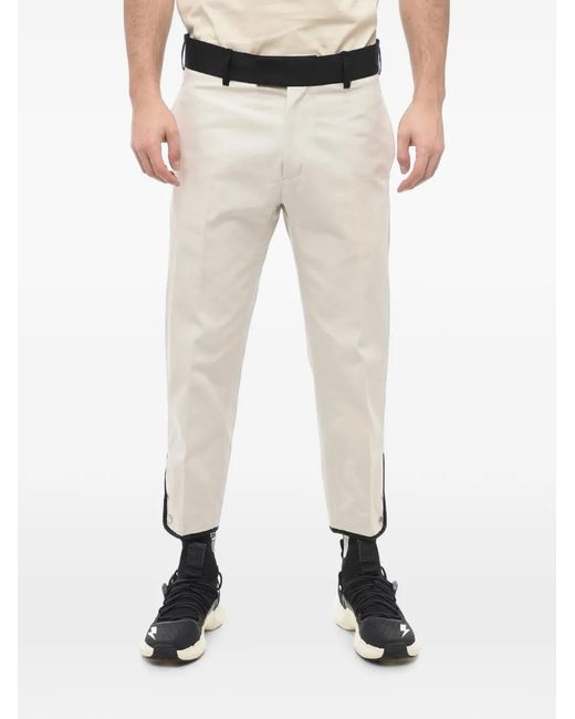 Neil Barrett Natural Tom Contrasting-Waistband Tailored Trousers for men