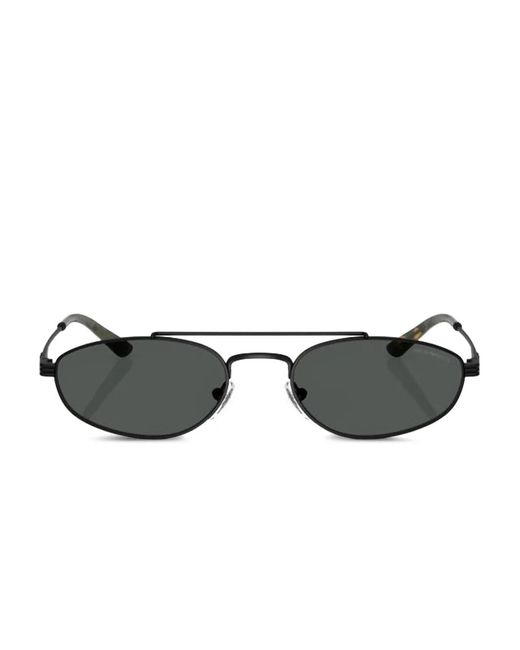 Emporio Armani Black Oval-Frame Sunglasses for men