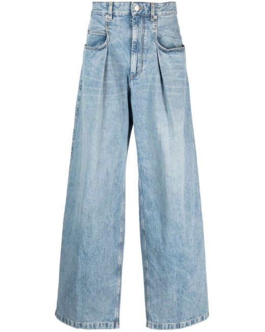 Isabel Marant Blue Janael Pleat-Detail Wide-Leg Jeans for men