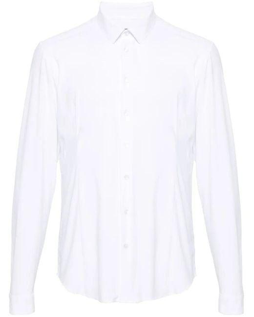 Patrizia Pepe White Classic-Collar Long-Sleeve Shirt for men