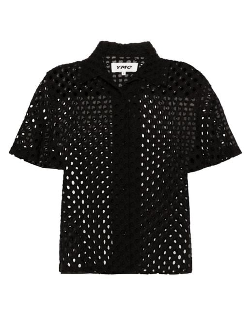 YMC Black Vegas Broderie-anglaise Shirt