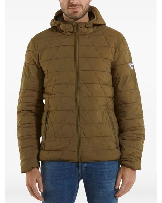 Rossignol Brown Quilted Hooded Jacket for men